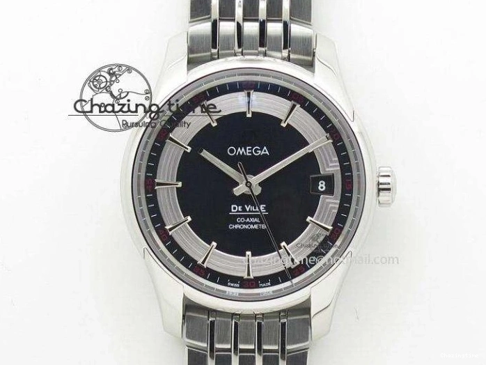 0212 De Ville MK 1:1 Best Edition SS Black Dial On Black Leather Asian Seagull T1701 (Sec@6) Unisex 8243